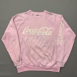 Vintage 80s Belton Coca Cola Soda Pale Pink Sweatshirt